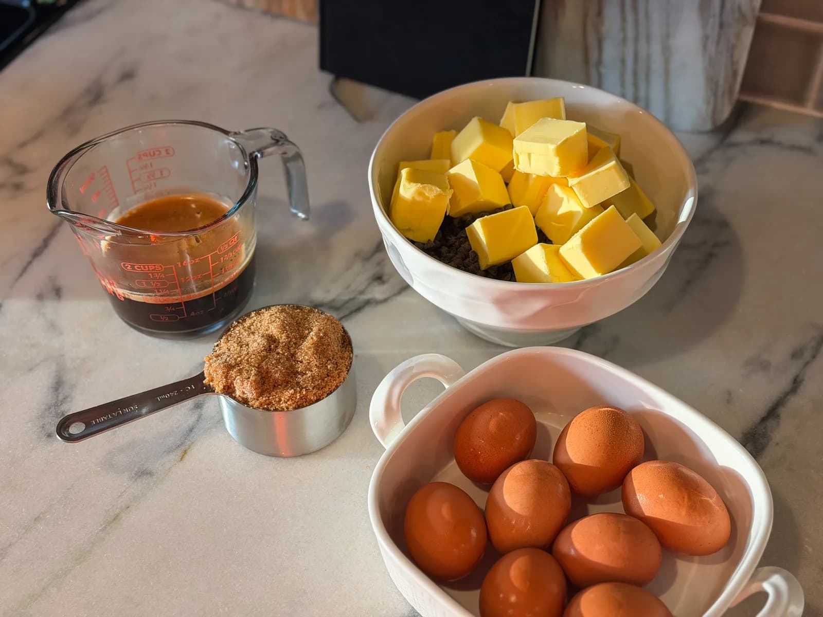 Ingredients laid out for compound butter, prepped for mixing